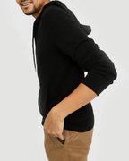 Men's 100% Cashmere Full-Zip Hooded Cardigan