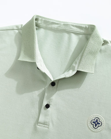 Large Size Solid Color Lapel Short Sleeve Polo