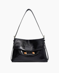 Black Leather Extra Large Soft Tote Shoulder Bag
