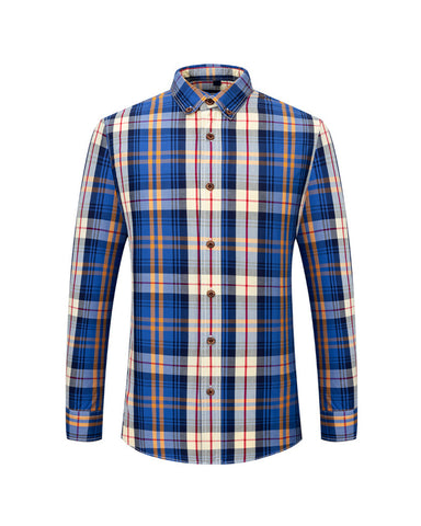 Striped Plaid Colorblock Long Sleeve Shirt