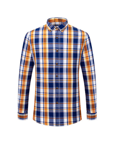 Striped Plaid Colorblock Long Sleeve Shirt