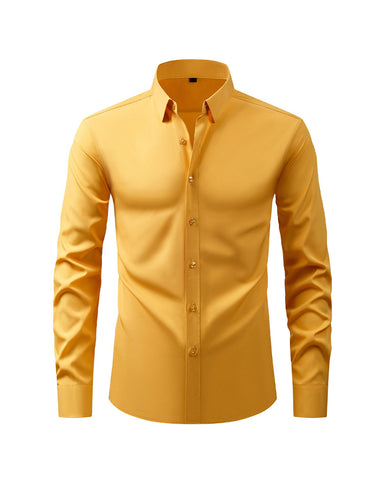 Button-down Wrinkle-free Long-sleeved Shirt