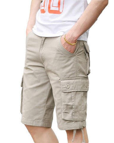 Large Size Multi-pocket Cotton Loose Sports Shorts