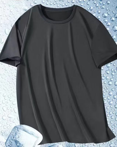 Large Size Ice Silk Stretch Sports Fitness T-shirt