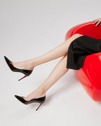 Kate Series - 80 mm Pumps - Luxurious Red Bottom Black Patent Leather Stiletto Heels