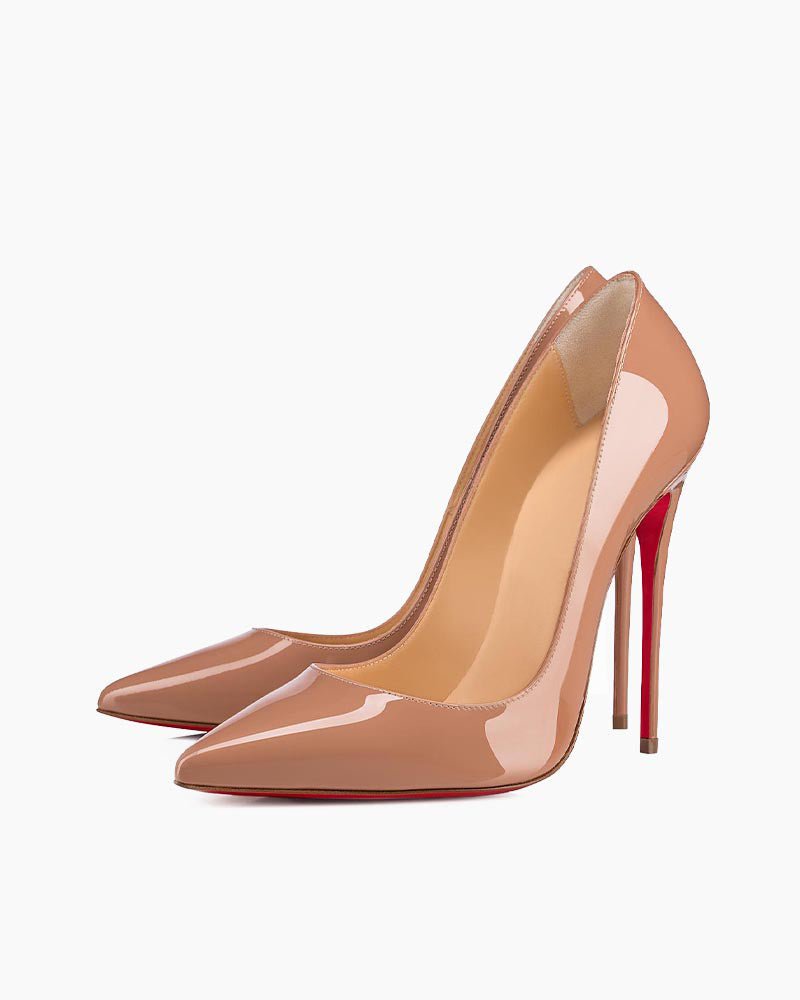Kate Series - 120mm Pumps - Elegant Red-Bottom Patent Leather Stiletto Heels