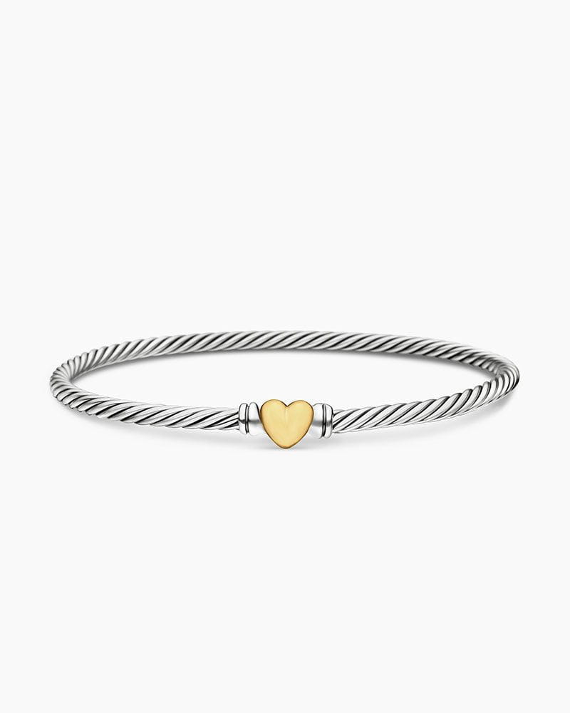 Classic Cable Heart Station Bracelet, 3mm Main image