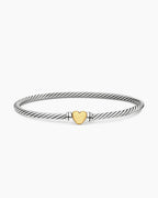 Classic Cable Heart Station Bracelet, 3mm