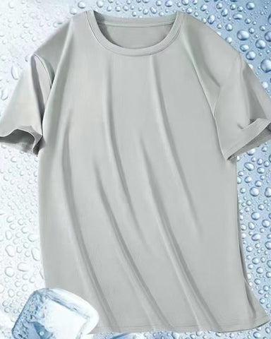 Large Size Ice Silk Stretch Sports Fitness T-shirt