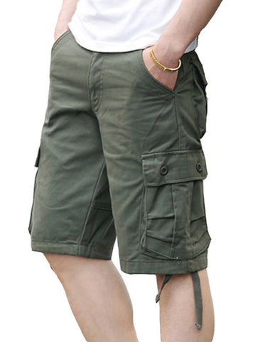 Large Size Multi-pocket Cotton Loose Sports Shorts