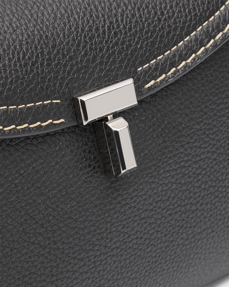 Women’s Elegant T-Lock Leather Clutch Bag