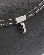 Women’s Elegant T-Lock Leather Clutch Bag