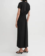 Women's Crinkled Viscose Blend Maxi Dress