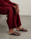 Women's Boat Shoes Brown Leather and Suede Mules