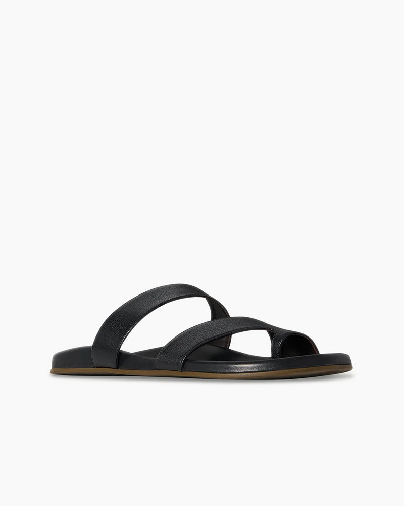 Men Hugh Sandal Black in Leather