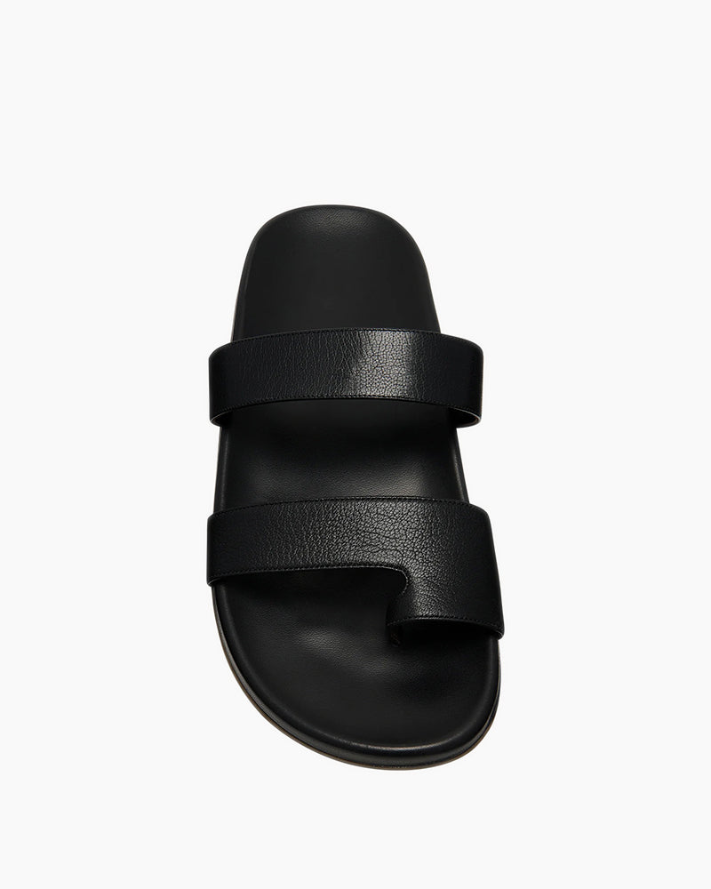 Men Hugh Sandal Black in Leather