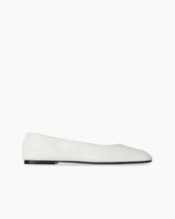Square Ballet Flat in Leather