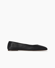Square Ballet Flat in Leather