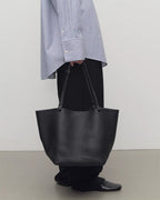 Black Park Three Leather Tote Shoulder Bag