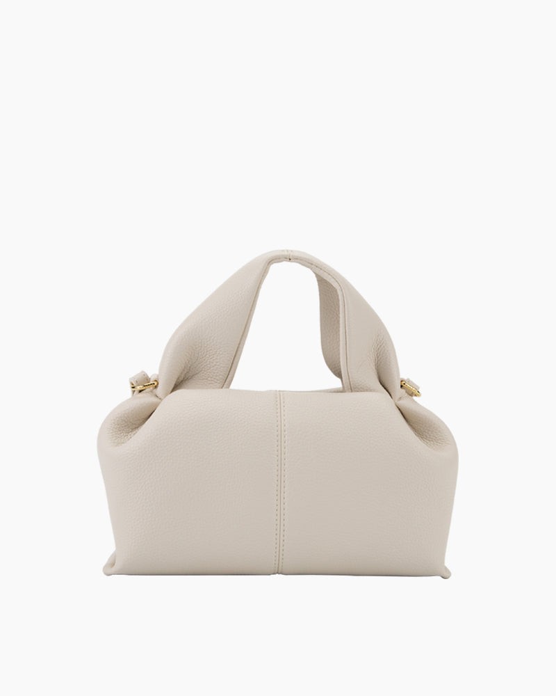 LarosaStyle Modern Elegance Leather Cloud Bag White