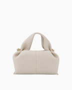 LarosaStyle Modern Elegance Leather Cloud Bag White