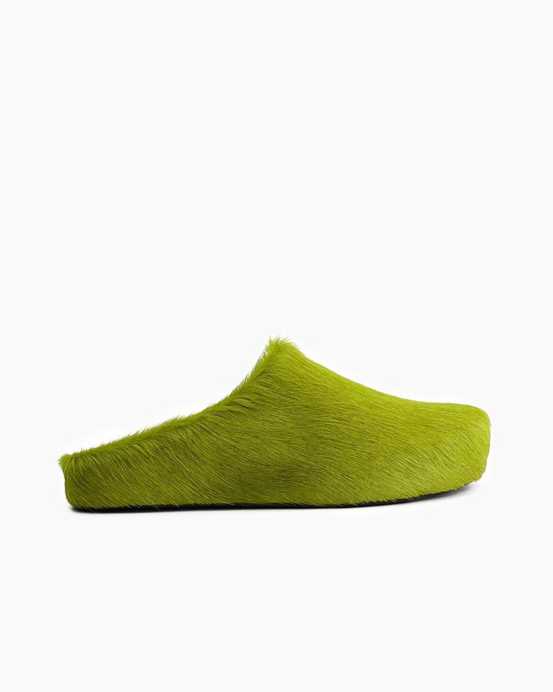 LarosaStyle mules Designer Real Fur Slides Clogs Mules Flat Luxury Slippers Green / US 5.5 Main image